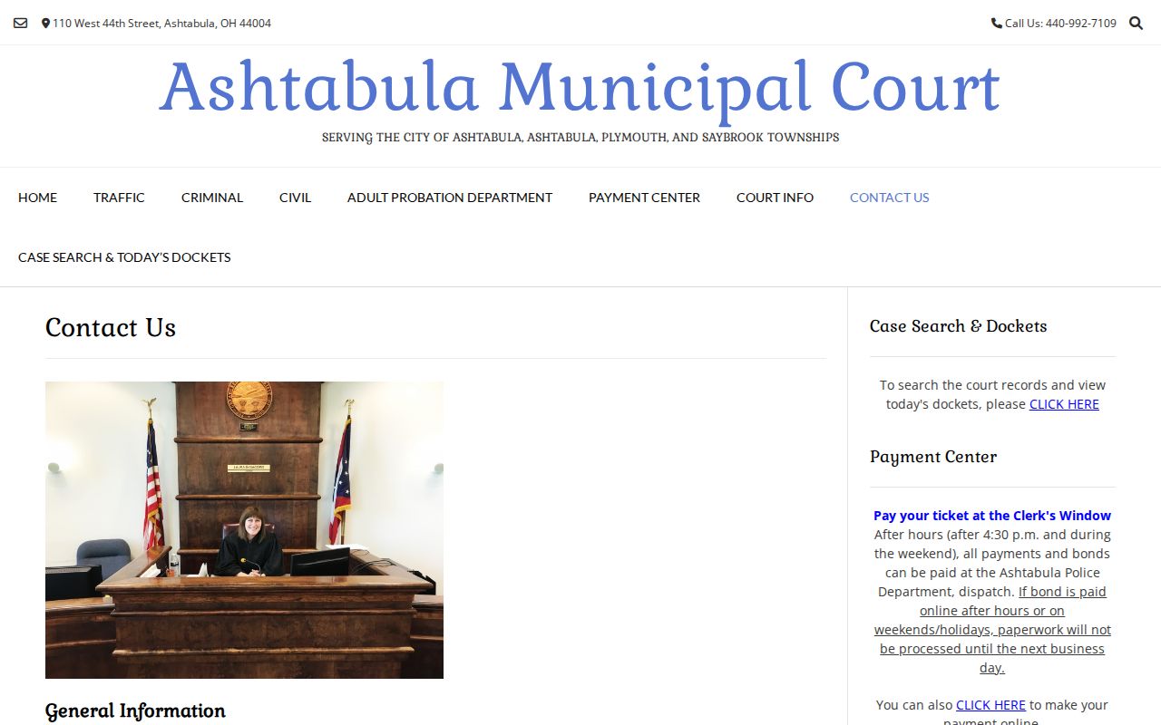 Ashtabula court docket municipal records request source