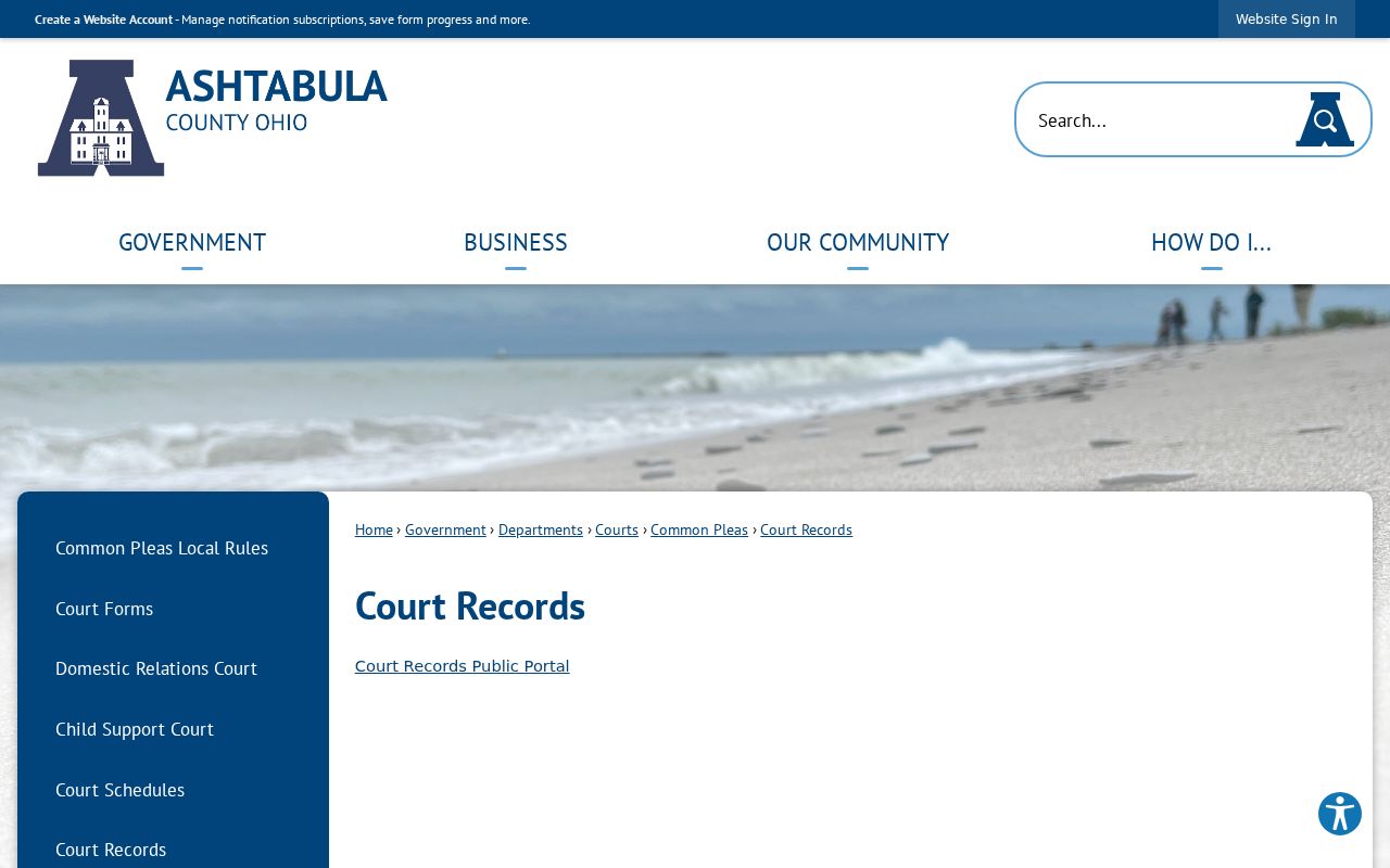 Ashtabula County court docket Court Records portal source page